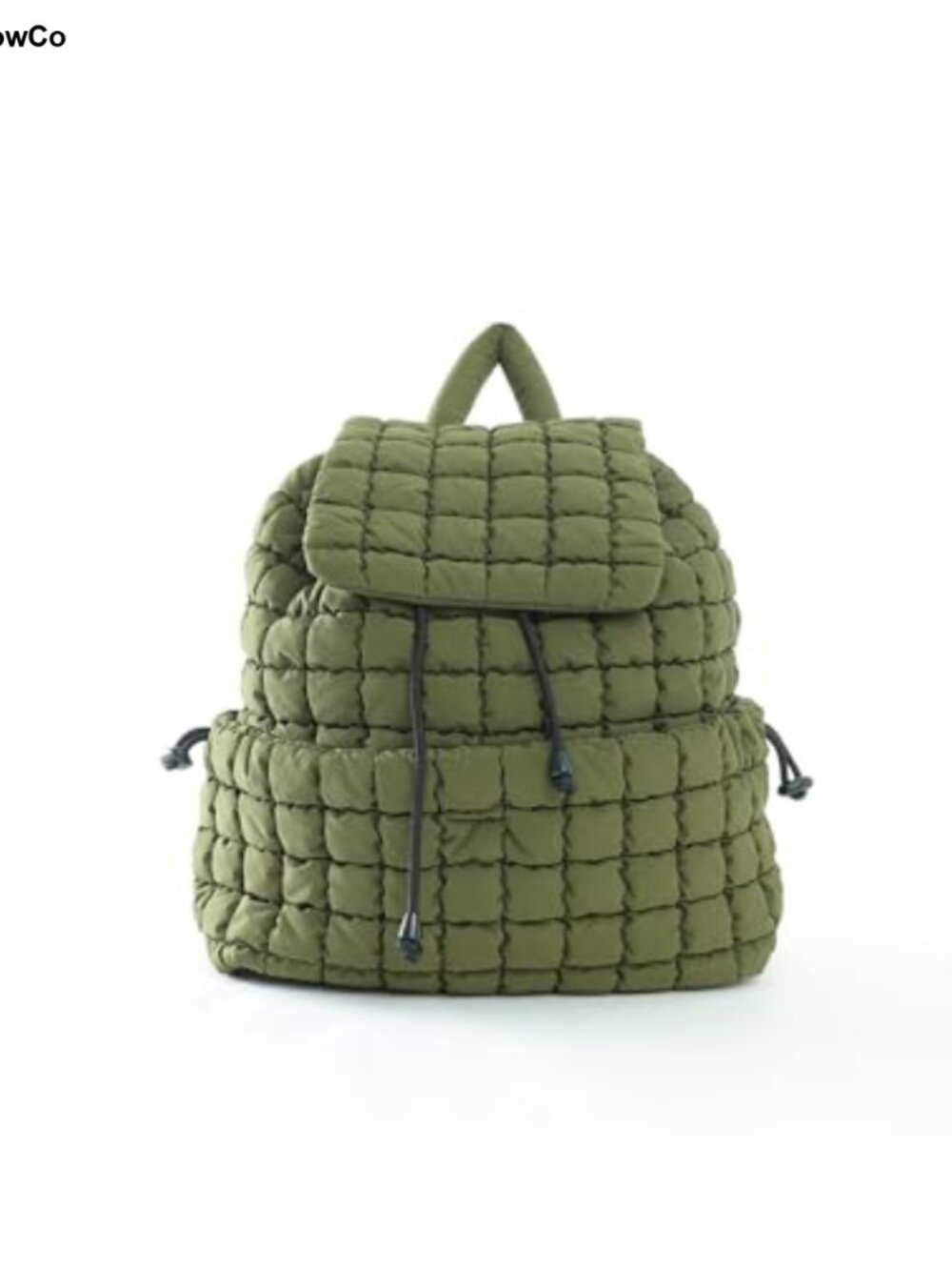 Quilted Nylon Puffer Backpack Lightweight 18L Drawstring Daypack for Travel Gym